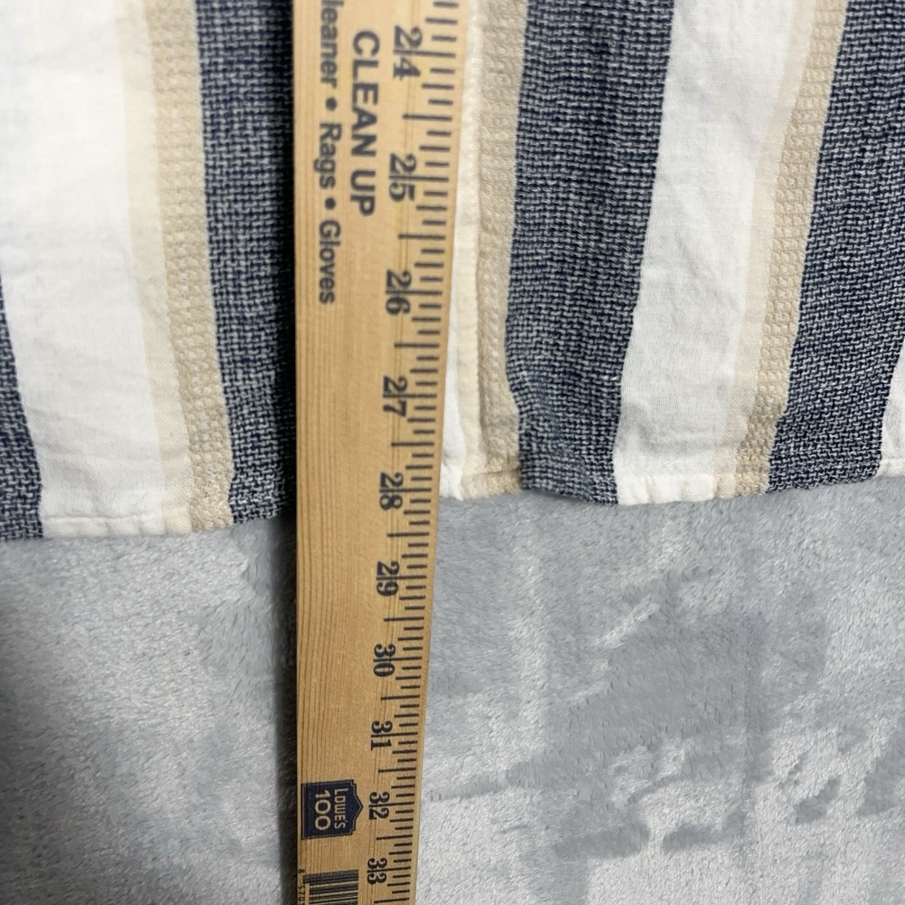 Hollister Mens Shirt S Button Up White Striped Linen Blend Short Sleeve Resort - Picture 6 of 9